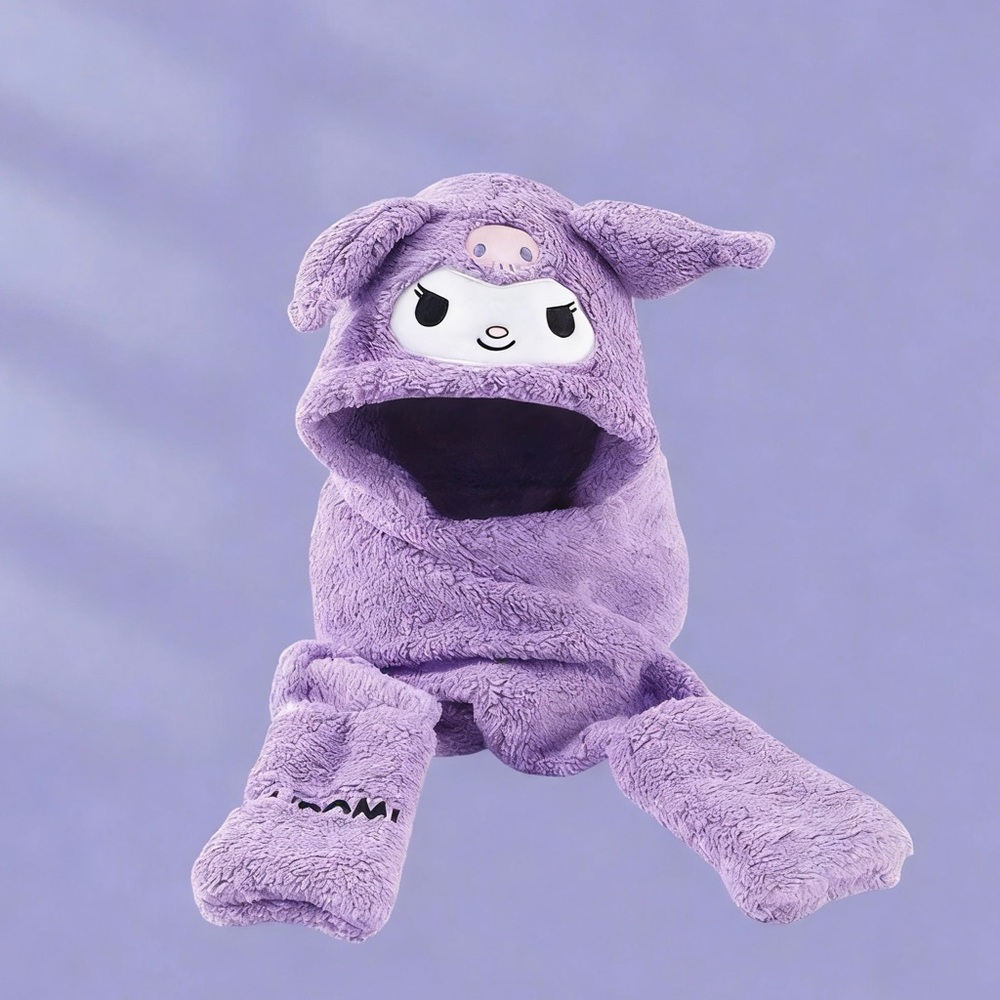 Kuromi Sanrio Hooded Scarf
